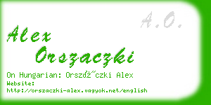 alex orszaczki business card